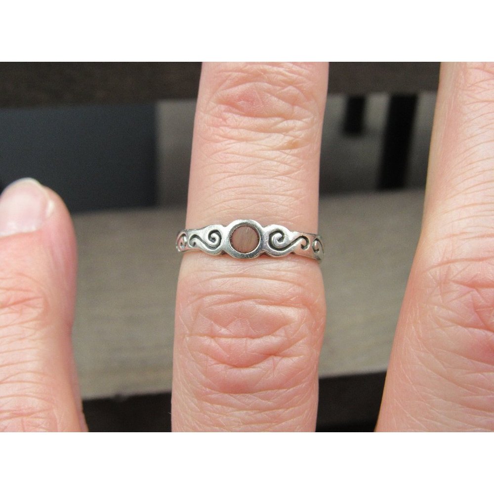 Size 5 Sterling Silver Silpada Swirl And Shell Toe Band Ring